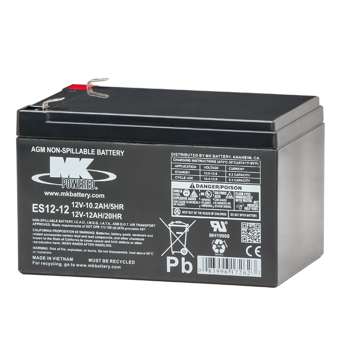 MK Battery 12V-12 AH Sealed Lead Acid (Pair)