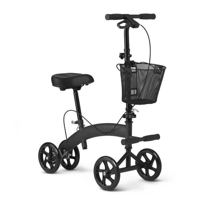Manual Seated Scooter with Footrest and Basket