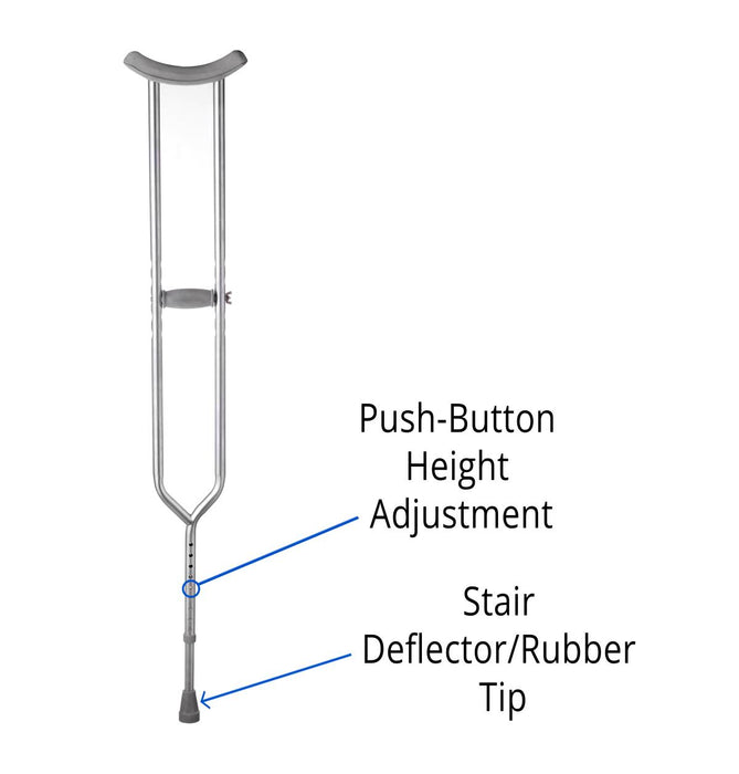 Medline Adult Bariatric Steel Push-Button Crutches